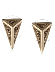 Sam Edelman Open Cage Pave Antique Worn Gold Colored Stud Earrings