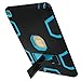 IPAD AIR 2 CASE, E LV iPad Air 2 Case Cover, Hybrid Dual Layer Armor Defender Protective Case Cover with 1 Black Stylus for iPad Air 2 - [BLACK/TURQUOISE]