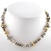 Chunky Hill Tribe Sterling Silver, Gold Vermeil and Czechoslovakian Glass Bead Choker Necklace, 15" Length,#9407