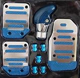 019 Blue Car Racing Pedals Shift Knob Tire Valves Combo 019