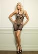 Oval Net Halter Dress With Strappy Open Back
