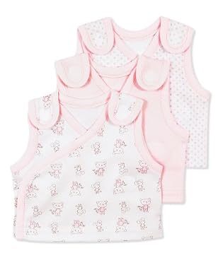 Premature Baby Vests In Pink - 3pk