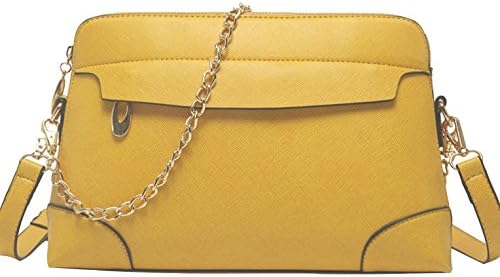 Hellofashion Close Toe Dress Pump Crossbody Shoulder Bag Yellow One Size