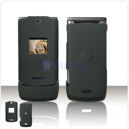 Soft RUBBER FEEL Black Case Cover for MOTOROLA W490 / W510 / W5 Protective Cell Phone Hard SNAP-ON