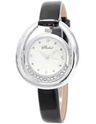 New Fashion Round Case Quartz Wrist Watch Timepiece with PU Leather Band for Women - Black SWWT1-286349