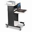 Presentation Cart,3 Shelves,18"x30"x40-1/4",GY/BK