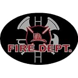 Knock Out Hitch Covers 707 Fire Department Symbol Hitch Cover with Black High Impact Automotive Plastic Body