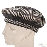 Rasta Beret Hats-Grey White