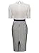 Miusol Women's Business Polo Neck Contrast stripe Short Sleeve Fitted Pencil Dress