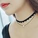 TISDA 9PCS Fashion Women Jewelry Black Tattoo Choker Necklace Elastic Adjustable For Party