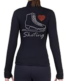 Ice Figure Skating Dress Practice Polar Fleece Jacket with Rhinestones JR221- Child Medium