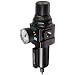 Dixon B28-04MGMB Manual Drain Wilkerson Standard Filter/Regulator with Metal Bowl and Sight Glass, 1/2" Size, 165 SCFM Flow, 250 psig Pressure