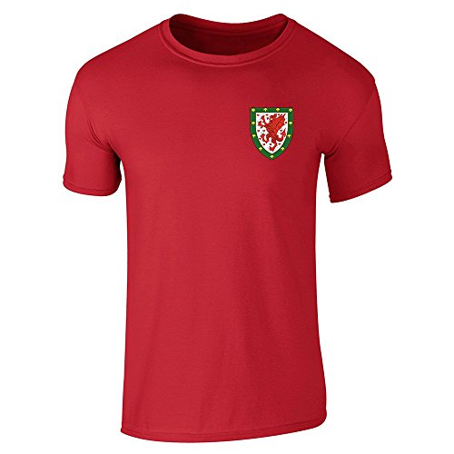 Pop Threads Wales Soccer Retro National Team Short Sleeve T-Shirt
