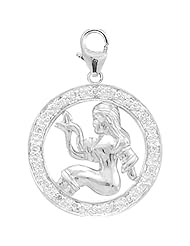 14K White Gold Diamond Zodiac-Virgo Charm