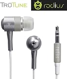 Radius RA-HP01S TruTune Ultra-Light Aluminum Earphone with Extension - Silver