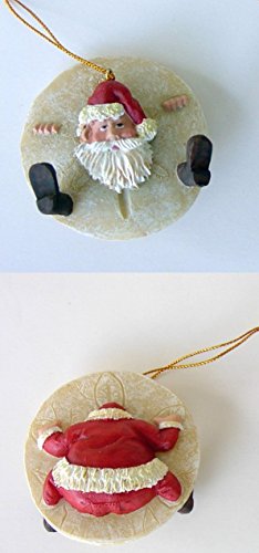 Santa in a Sand Dollar Christmas Ornament