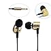 Headphones,In-Ear earbuds,with Mic Stereo & Volume Control Noise-isolating Earphones headsets for iPhone 6 6 Plus,iPod,iPad Air,Samsung S6 S5,HTC,LG G4 G3,Android Smartphones,MP3 Players (Gold1)