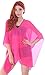 Simplicity Women's Sheer Chiffon Caftan Wrap Poncho Tunic Top, Rose