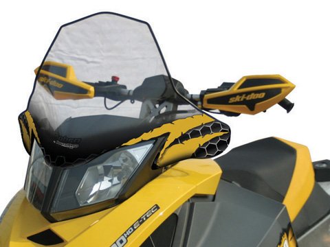 PowerMadd 10343011 Cobra Tinted with Yellow Graphics Chassis Windshield for Ski Doo Rev XP