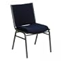 Heavy Duty, 3'' Thickly Padded, Navy Patterned Upholstered Stack Chair [XU-60153-NVY-GG]
