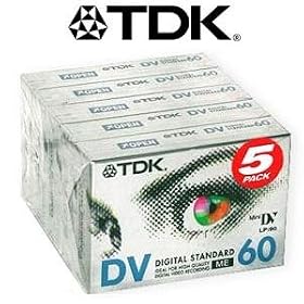 TDK High Quality Digital Camcorder Tape, Pack of 5, DVM60