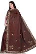 Brown Malai/Art Silk Indian Sari