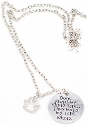Dog Lovers Print Paw Animal Rescue Pendant Necklace