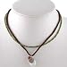 Jewelry : life is good Kerrie Choker Necklace in Moss with Leather and Green Beads, #10378