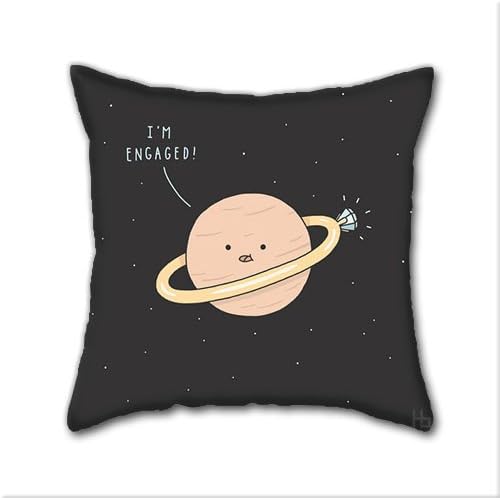 Put A Ring On It DIY Decorative Pillow Cases,Natural Cotton Square Throw Pillow Case Cushion Cover,18 x 18 Inch(45cm x 45cm)