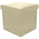 Multi Purpose Crocodile Folding Ottoman Box/Chair in Ivory