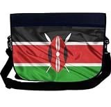 Kenya Flag NEOPRENE Laptop Sleeve Bag Messenger Bag - Laptop Bag -Notebook Bag - for Macbook Pro, Aspire, Samsung, Acer, ASUS, Dell, HP, Lenovo, Sony, Toshiba Unisex - Ideal Gift for all occassions!