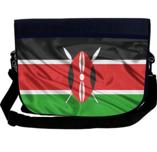 Kenya Flag NEOPRENE Laptop Sleeve Bag Messenger Bag - Laptop Bag -Notebook Bag - for Macbook Pro, Aspire, Samsung, Acer, ASUS, Dell, HP, Lenovo, Sony, Toshiba Unisex - Ideal Gift for all occassions!