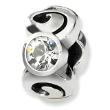 Sterling Silver Reflections April Swarovski Crystal Birthstone Bead (4mm Diameter Hole)