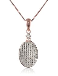 Sterling Silver White Diamond Oval Shape Pendant Necklace (0.05 cttw, H-I Color, I1-I2 Clarity), 18"