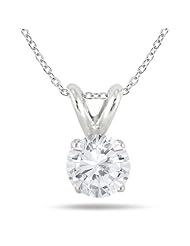 1/2 Carat Diamond Solitaire Pendant in .925 Sterling Silver