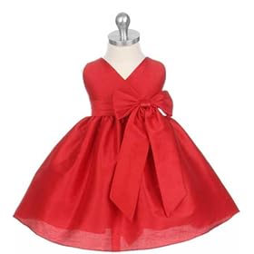 New Criss Cross Bow Dress (Red, Brown or Black) 6M to 24M
