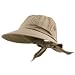 Ladies Large Brim Peak Hats-Khaki