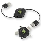 Emerge Technologies Retractable USB 2.0 Cable with Multi-Tip Adapter (ETCABLESTAR)