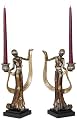 Set of Two Art Deco Lady Candleholders