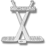 University of Michigan Hockey Sticks Pendant (Silver)