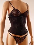 Black Waist Cincher Body Shaper Stretch Lace boning Cupless Sizes M L XL or 2XL