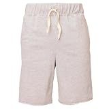 Heather Gray Solid Color fleece unisex board shorts with 2 side pockets, tie cord waist