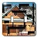 Jos Fauxtographee Realistic - A Log Cabin Home Layered and Cut Out in Rectangles With Depth - Light Switch Covers - double toggle switch
