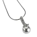 Zeeme Perles - 500243606 - Collier Femme avec Pendentif - Perles - Argent 925/1000 - Oxyde de Zirconium - Blanc - 42 cm