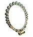 Ivenf Vintage Metal Oval Make-Up Hand/Table Mirror, Peacock Spread Tail, Green