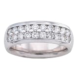 14K White Gold 3/4 ct. Machine Set Diamond Wedding Band (F-G Color, VS Clarity)