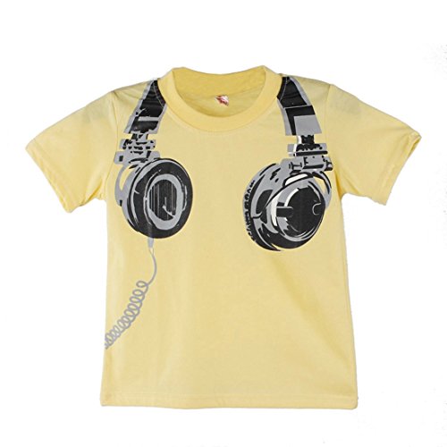 Shensee Boy Kids Summer Headphone Short Sleeve T Shirt Tees Clothes