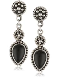 Sterling Silver Balinese 10x7 Pear Shape (5.00 cttw) Dangle Earrings