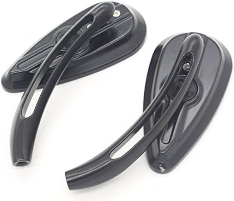 DongZhen Motocycle Bicycle Bar End Convex Mirrors for Harley Davidson Kawasaki Suzuki Honda Bikes Side Rear View Mirrors Handle Bars 2 Pair (Black)