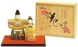 南雲 作　収納台付　木彫り雛人形「花 中」